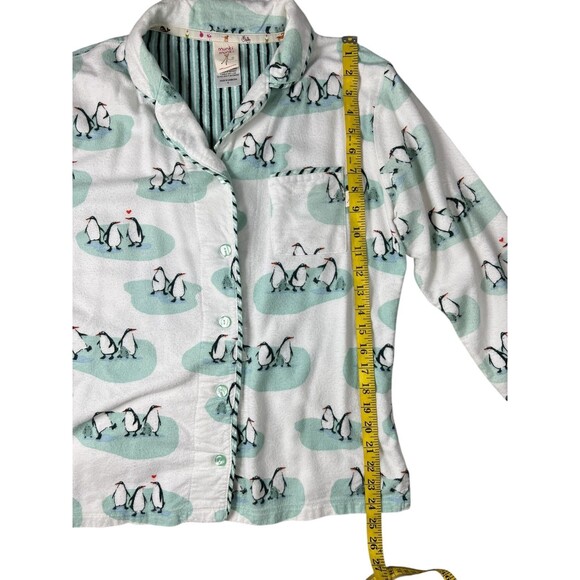 Munki Munki Button-Front Top & Bottom Penguin Print Pajama Set Size S - Picture 8 of 16